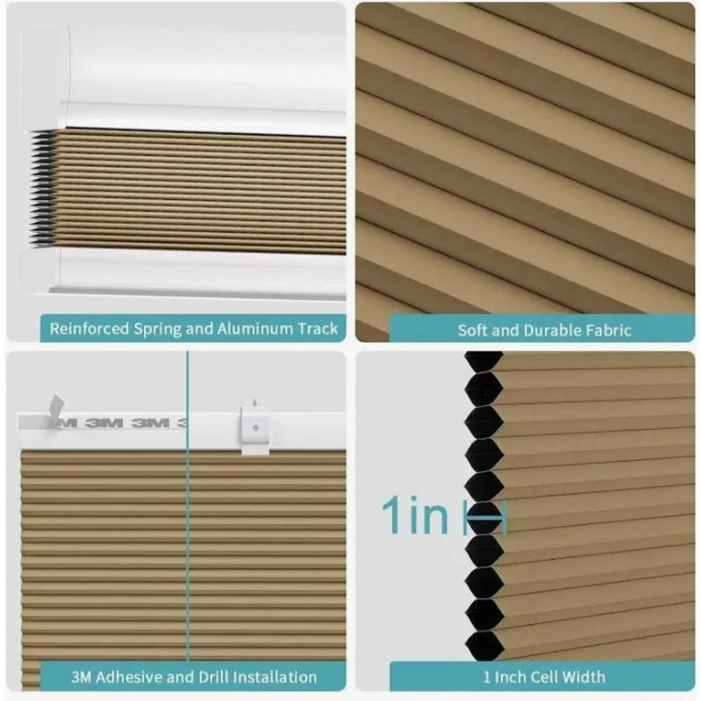 Cordless Blackout Cellular Shades for Windows 28 Wide‎ X 36 Long Beige